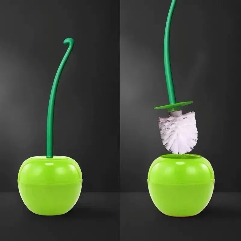 Cherry-Shaped Hygienic Toilet Brush & Holder