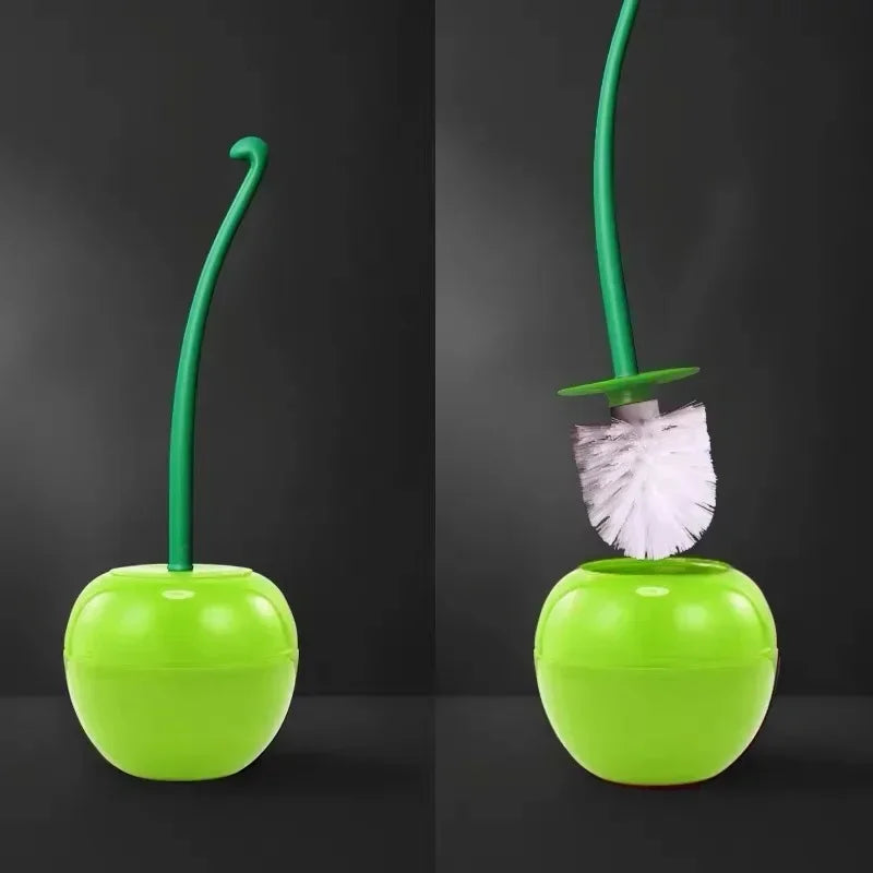 Cherry-Shaped Hygienic Toilet Brush & Holder
