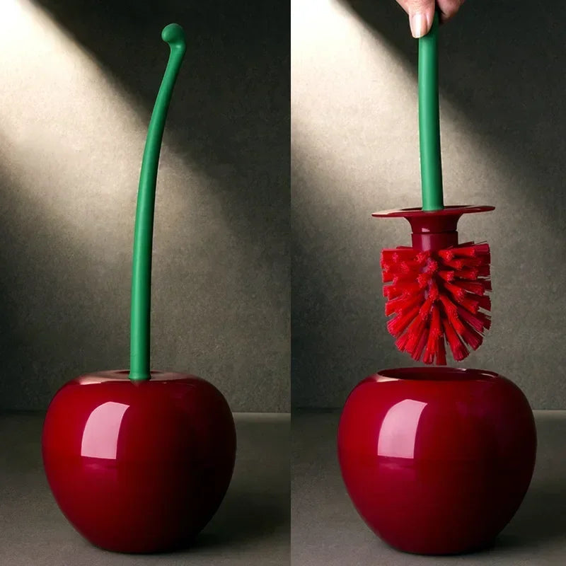 Cherry-Shaped Hygienic Toilet Brush & Holder