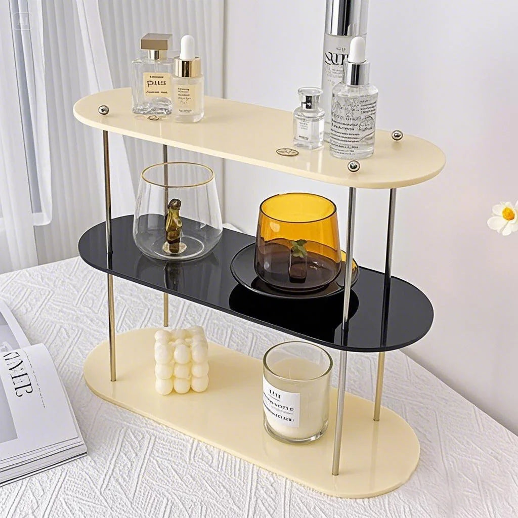 Clear Acrylic Double-Tier Cosmetic Organizer (Freestanding)