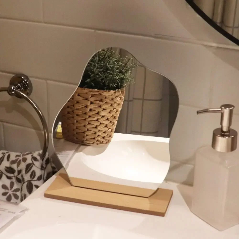 Cloud-Shaped Frameless Acrylic Vanity Mirror (6 Inch)