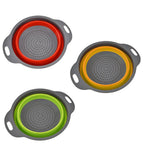 Collapsible Heat-Resistant Silicone Colander (Stainless Steel Rim)