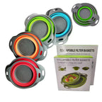 Collapsible Heat-Resistant Silicone Colander (Stainless Steel Rim)
