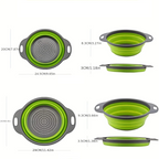 Collapsible Heat-Resistant Silicone Colander (Stainless Steel Rim)