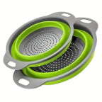 Collapsible Heat-Resistant Silicone Colander (Stainless Steel Rim)