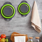 Collapsible Heat-Resistant Silicone Colander (Stainless Steel Rim)