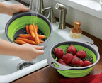Collapsible Heat-Resistant Silicone Colander (Stainless Steel Rim)