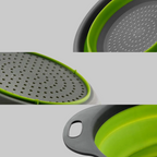 Collapsible Heat-Resistant Silicone Colander (Stainless Steel Rim)