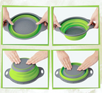 Collapsible Heat-Resistant Silicone Colander (Stainless Steel Rim)