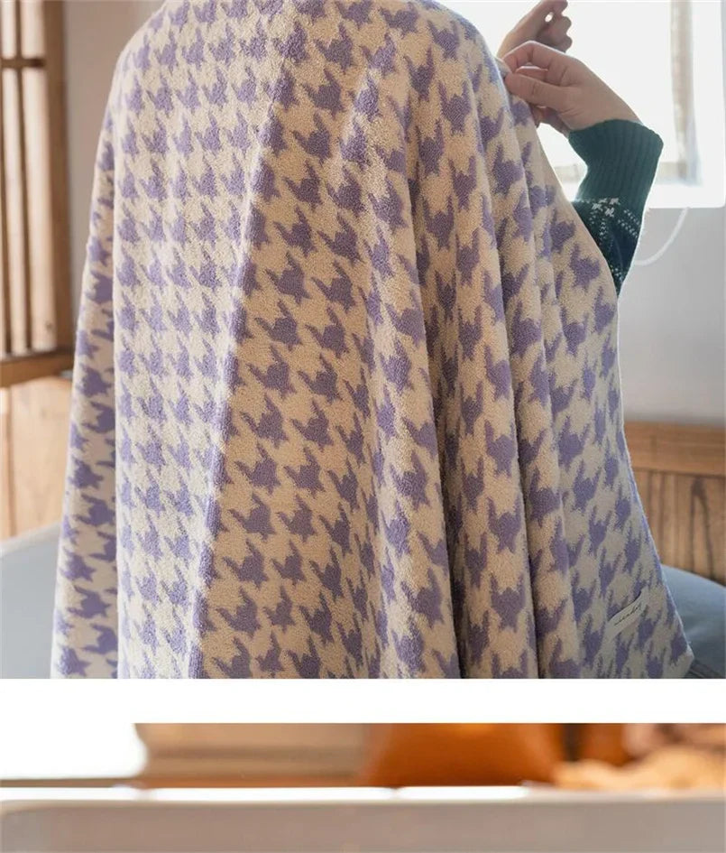 Combed Cotton Houndstooth Jacquard Face Towel