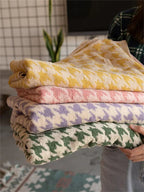 Combed Cotton Houndstooth Jacquard Face Towel