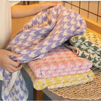 Combed Cotton Houndstooth Jacquard Face Towel