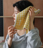 Combed Cotton Houndstooth Jacquard Face Towel