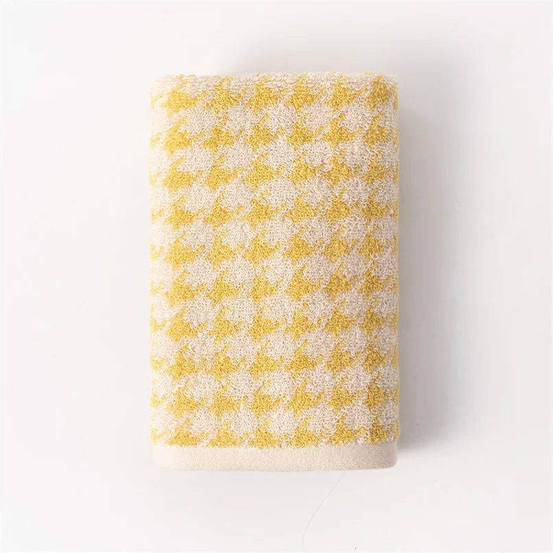 Combed Cotton Houndstooth Jacquard Face Towel