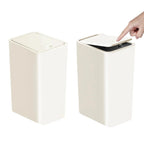 Compact Odor-Control Push-Lid Bathroom Trash Can (2.6 Gallon)