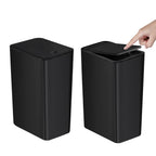 Compact Odor-Control Push-Lid Bathroom Trash Can (2.6 Gallon)