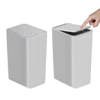 Compact Odor-Control Push-Lid Bathroom Trash Can (2.6 Gallon)