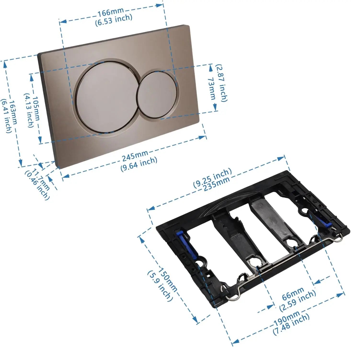Concealed Corrosion-Resistant Flush Valve (Push Button)