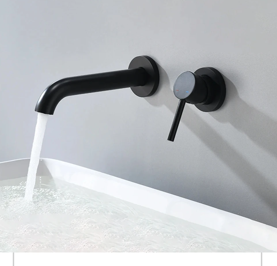 Concealed Wall-Mounted Solid Brass Single-Handle Bathroom Faucet