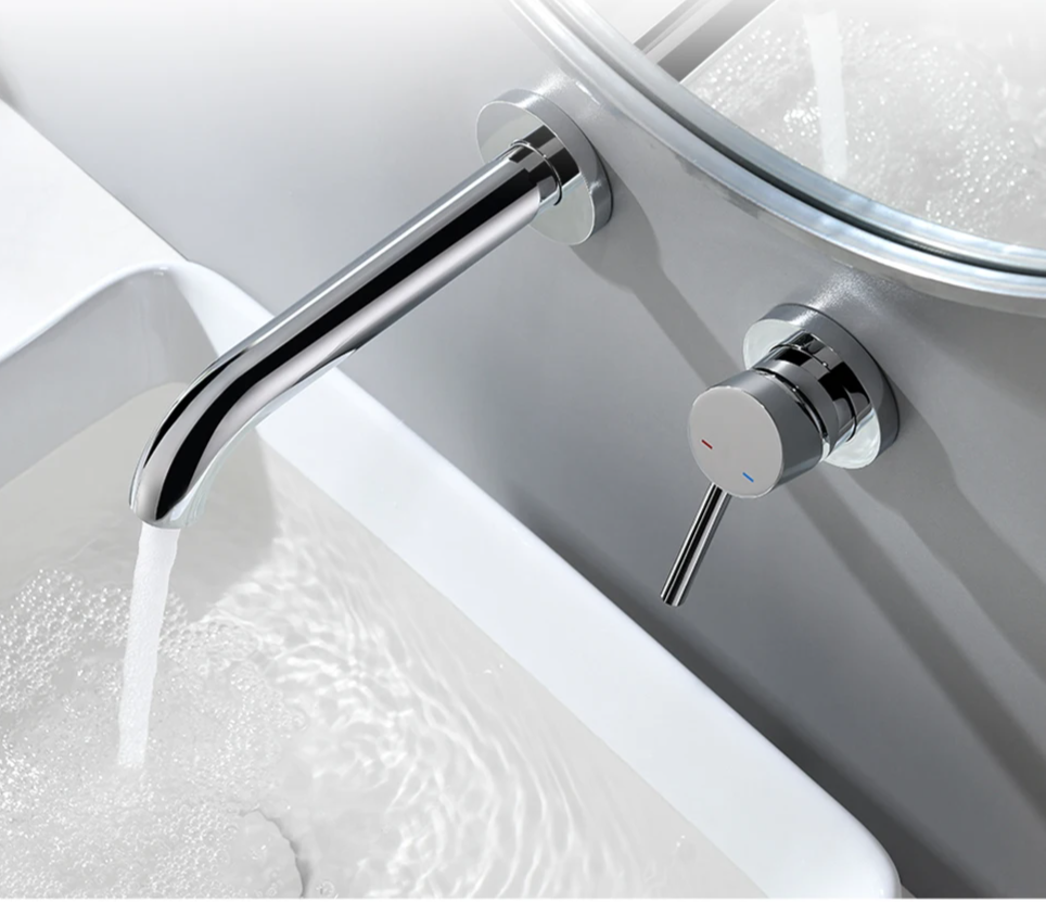 Concealed Wall-Mounted Solid Brass Single-Handle Bathroom Faucet