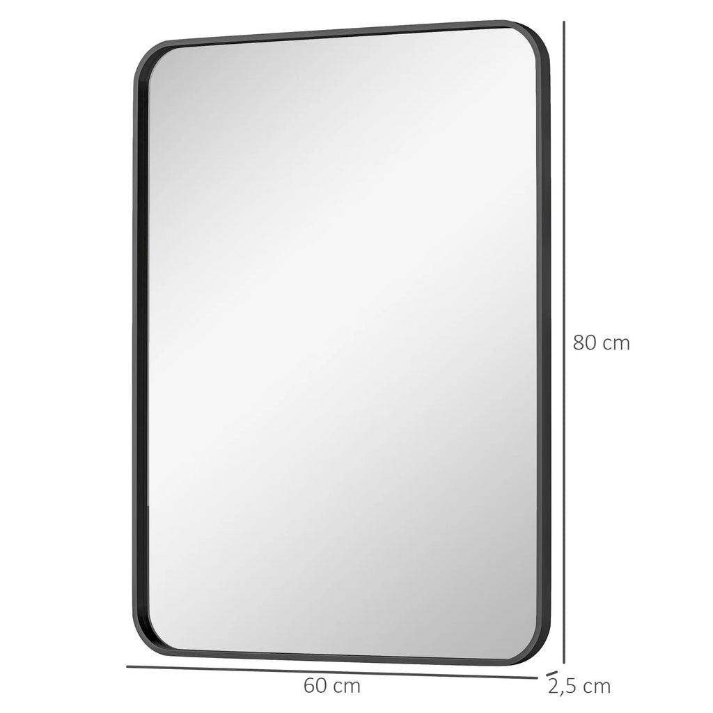 Copper-Free HD Glass Black Metal Wall Mirror (24 x 32 in)