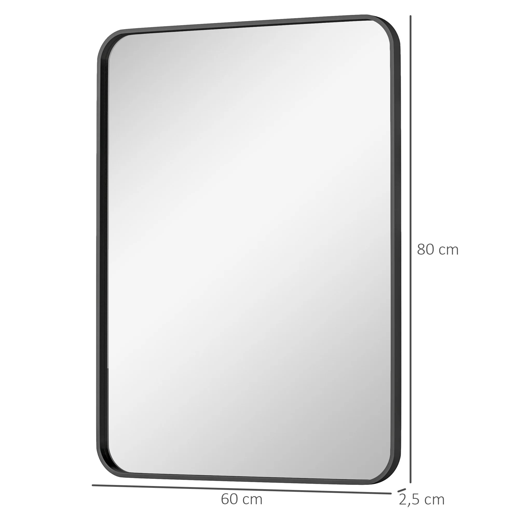 Copper-Free HD Glass Black Metal Wall Mirror (24 x 32 in)