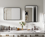 Copper-Free HD Glass Black Metal Wall Mirror (24 x 32 in)