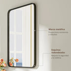 Copper-Free HD Glass Black Metal Wall Mirror (24 x 32 in)