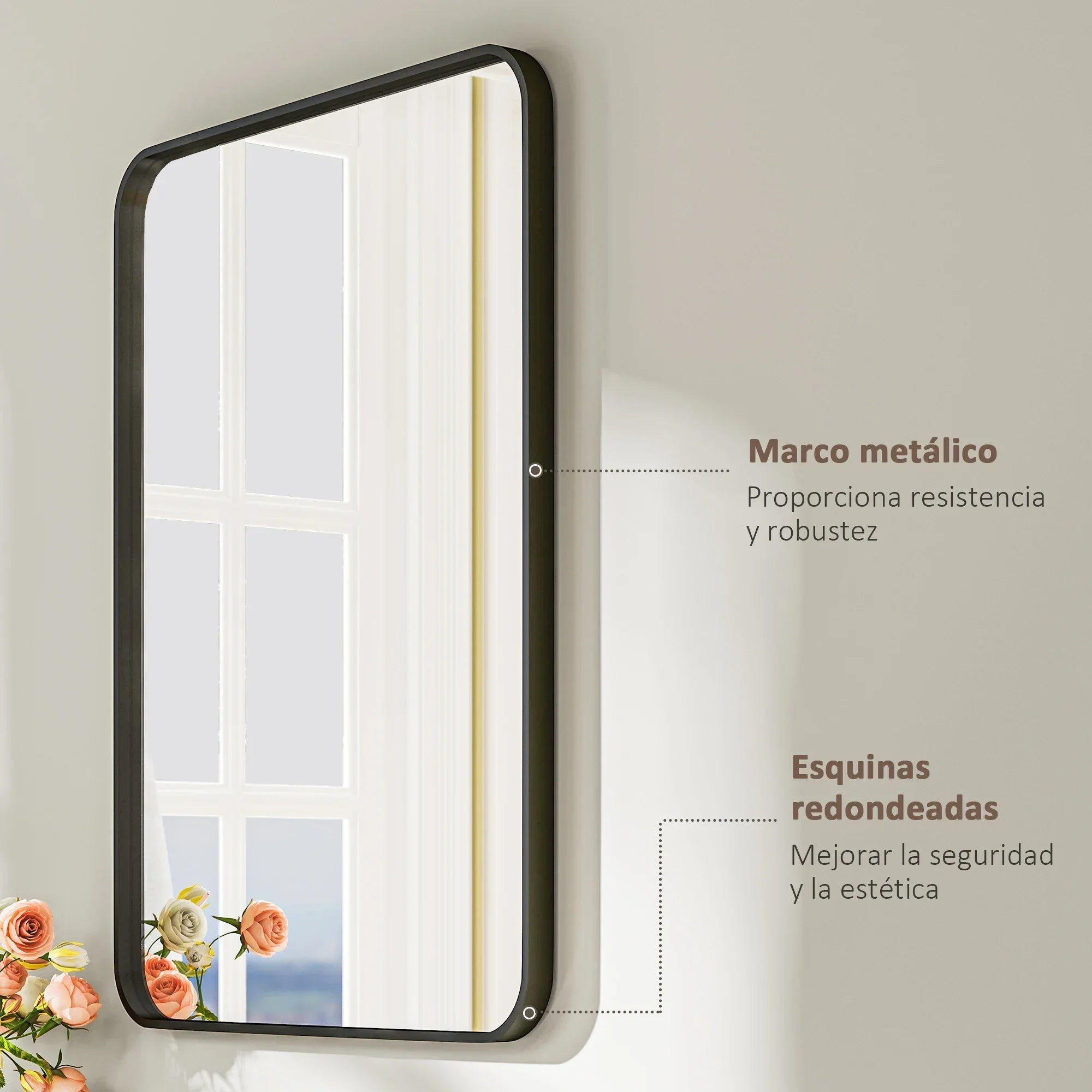 Copper-Free HD Glass Black Metal Wall Mirror (24 x 32 in)
