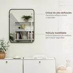 Copper-Free HD Glass Black Metal Wall Mirror (24 x 32 in)