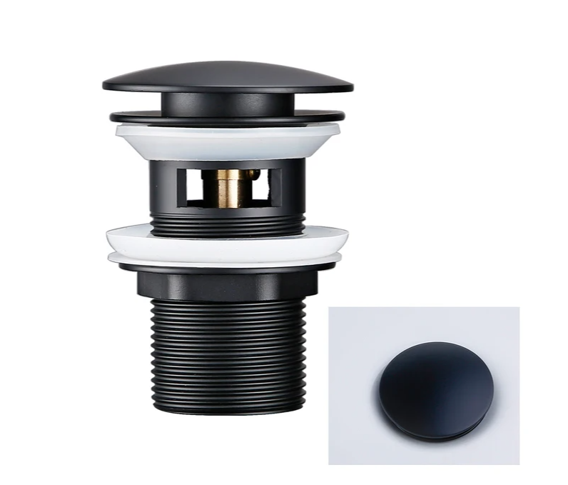 Corrosion-Resistant Brass Push-Down Drain Stopper (Universal Fit)