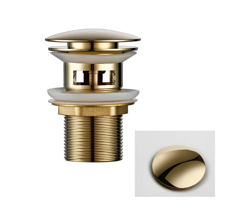 Corrosion-Resistant Brass Push-Down Drain Stopper (Universal Fit)