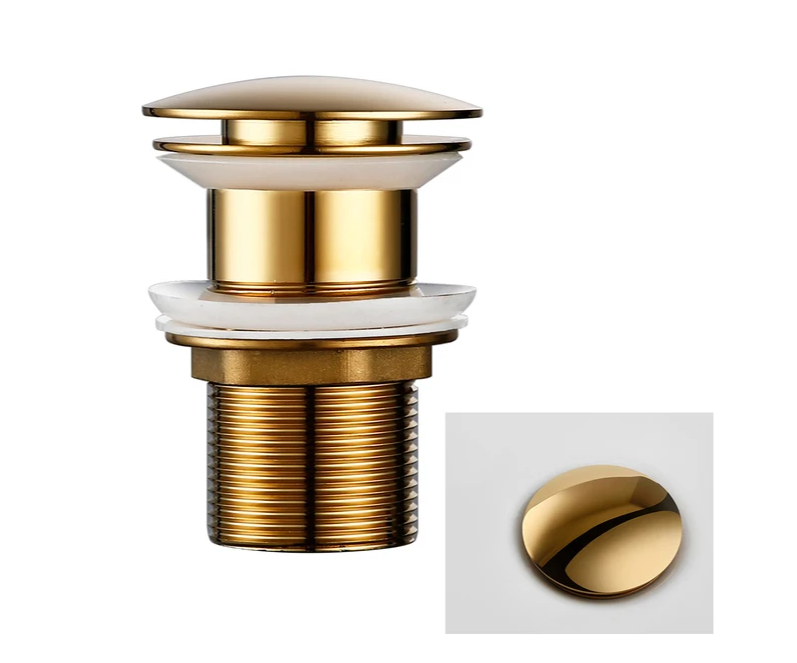Corrosion-Resistant Brass Push-Down Drain Stopper (Universal Fit)