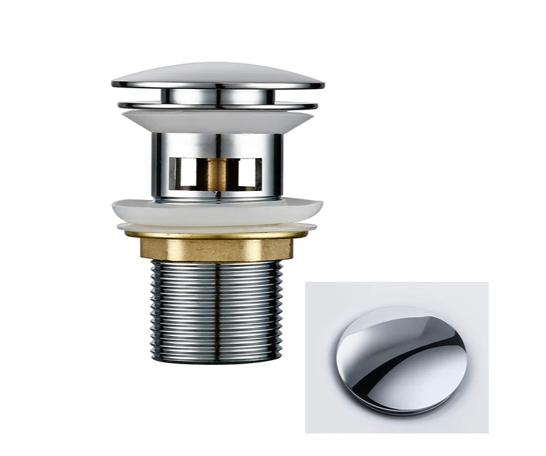 Corrosion-Resistant Brass Push-Down Drain Stopper (Universal Fit)