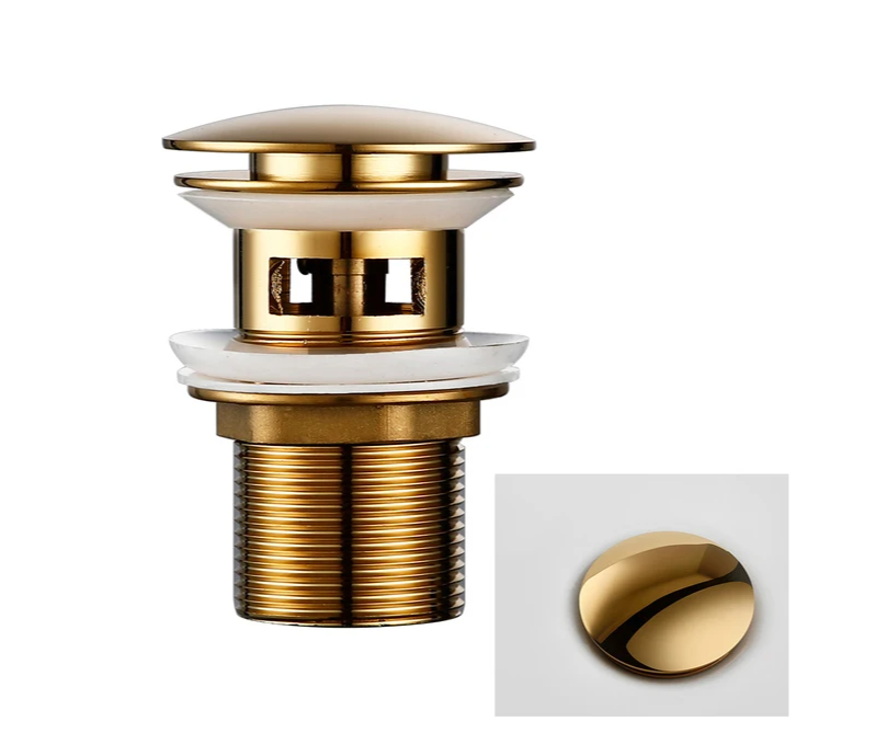 Corrosion-Resistant Brass Push-Down Drain Stopper (Universal Fit)