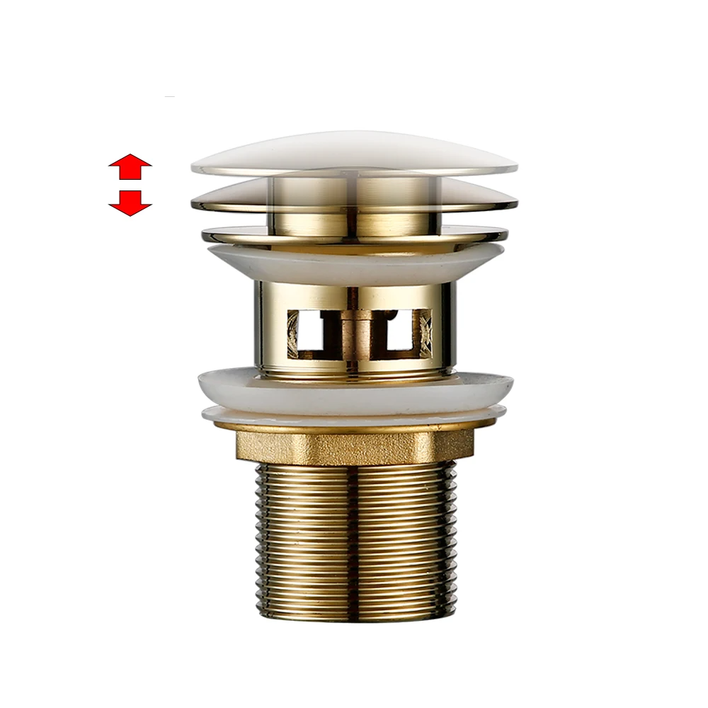 Corrosion-Resistant Brass Push-Down Drain Stopper (Universal Fit)