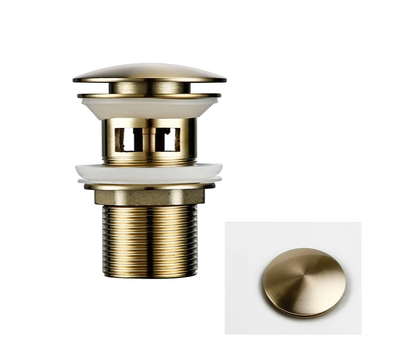 Corrosion-Resistant Brass Push-Down Drain Stopper (Universal Fit)