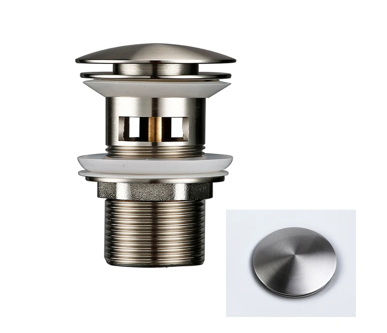 Corrosion-Resistant Brass Push-Down Drain Stopper (Universal Fit)