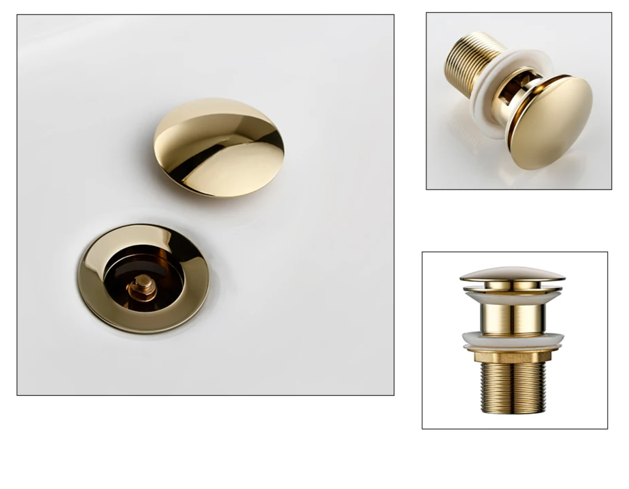 Corrosion-Resistant Brass Push-Down Drain Stopper (Universal Fit)