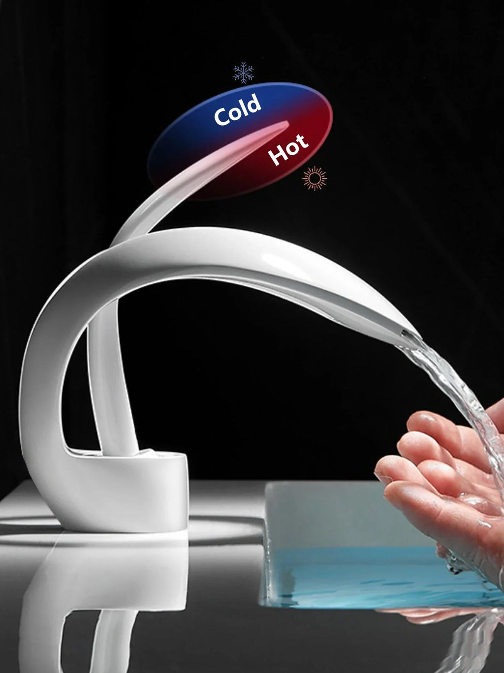 Corrosion-Resistant Brass Waterfall Bathroom Faucet (Single-Hole Deck-Mount)
