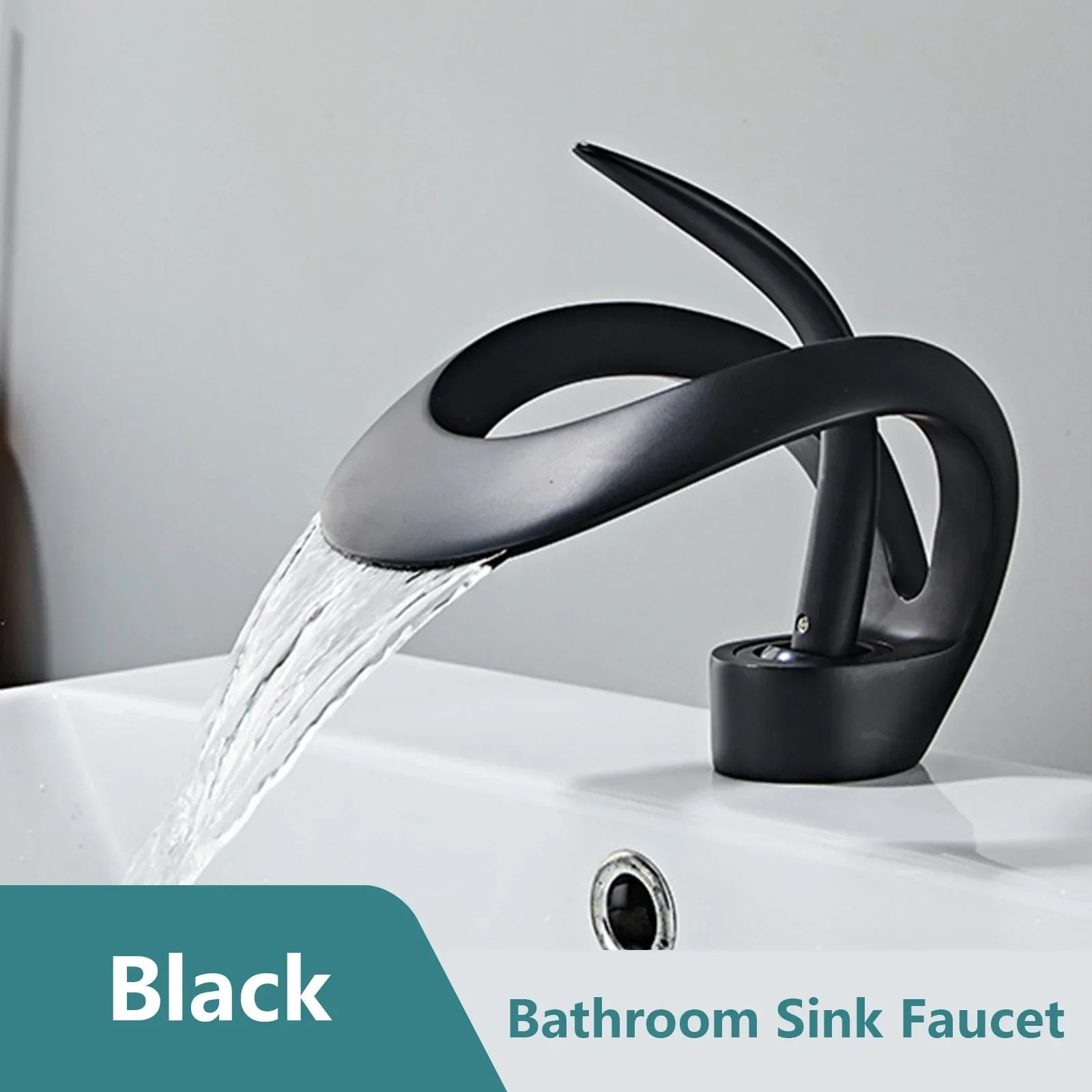Corrosion-Resistant Brass Waterfall Bathroom Faucet (Single-Hole Deck-Mount)