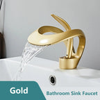 Corrosion-Resistant Brass Waterfall Bathroom Faucet (Single-Hole Deck-Mount)