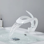 Corrosion-Resistant Brass Waterfall Bathroom Faucet (Single-Hole Deck-Mount)