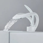Corrosion-Resistant Brass Waterfall Bathroom Faucet (Single-Hole Deck-Mount)