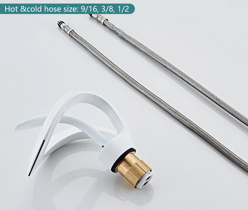 Corrosion-Resistant Brass Waterfall Bathroom Faucet (Single-Hole Deck-Mount)