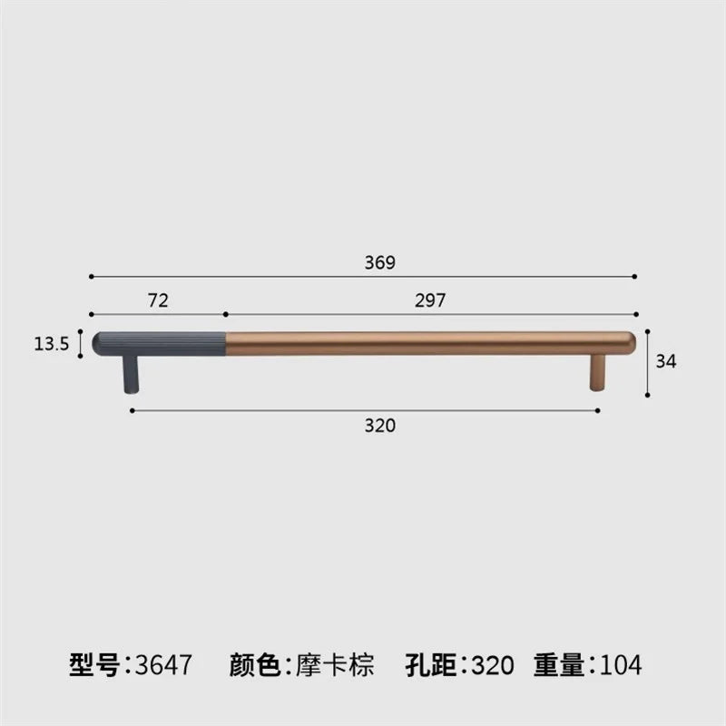 Corrosion-Resistant Matte Black Aluminum Cabinet Handle (Multiple Hole Spacings)