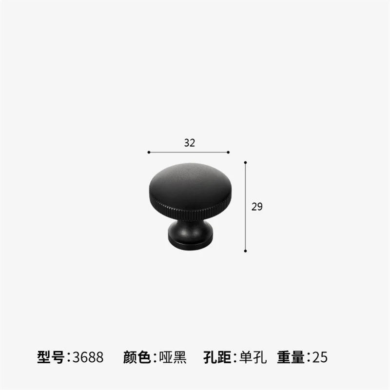 Corrosion-Resistant Matte Black Aluminum Cabinet Handle (Multiple Hole Spacings)