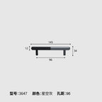 Corrosion-Resistant Matte Black Aluminum Cabinet Handle (Multiple Hole Spacings)