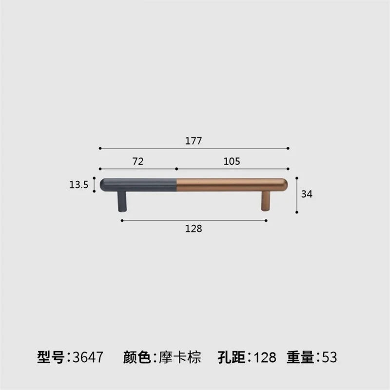 Corrosion-Resistant Matte Black Aluminum Cabinet Handle (Multiple Hole Spacings)