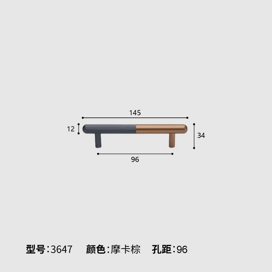 Corrosion-Resistant Matte Black Aluminum Cabinet Handle (Multiple Hole Spacings)